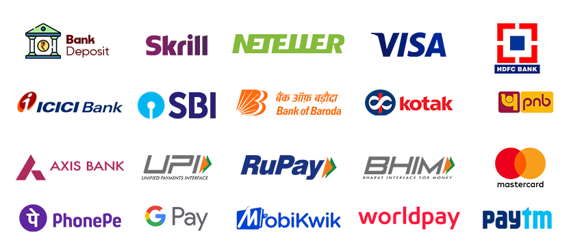 Winmatch accepted payment options including UPI, Paytm, PhonePe, Google Pay, bank transfer, Visa, and digital wallets