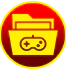 Yellow folder icon with a controller symbol, representing the diverse digital content offered by Winmatch.