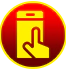 Yellow tap gesture icon on a mobile screen, highlighting the smooth and user-friendly interface of Winmatch.