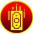 Yellow currency icon with motion lines, symbolizing fast and efficient transactions offered by Winmatch.