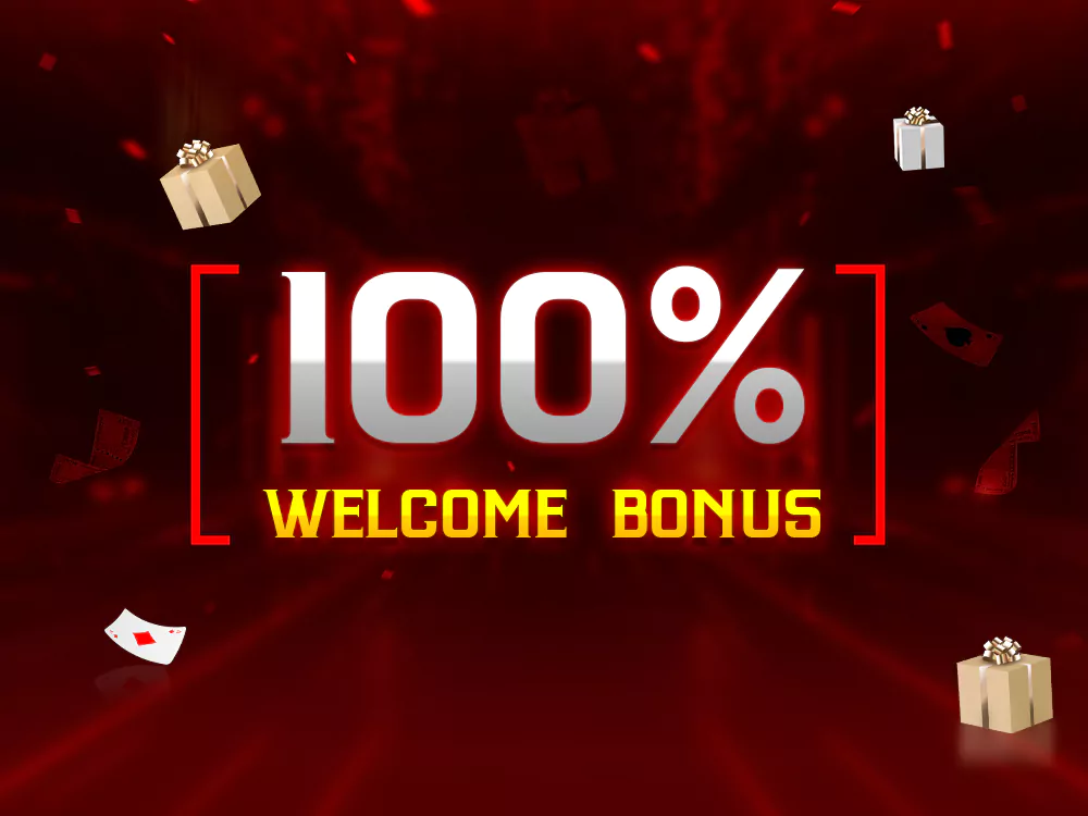 Winmatch 100 percent welcome bonus offer with gift icons